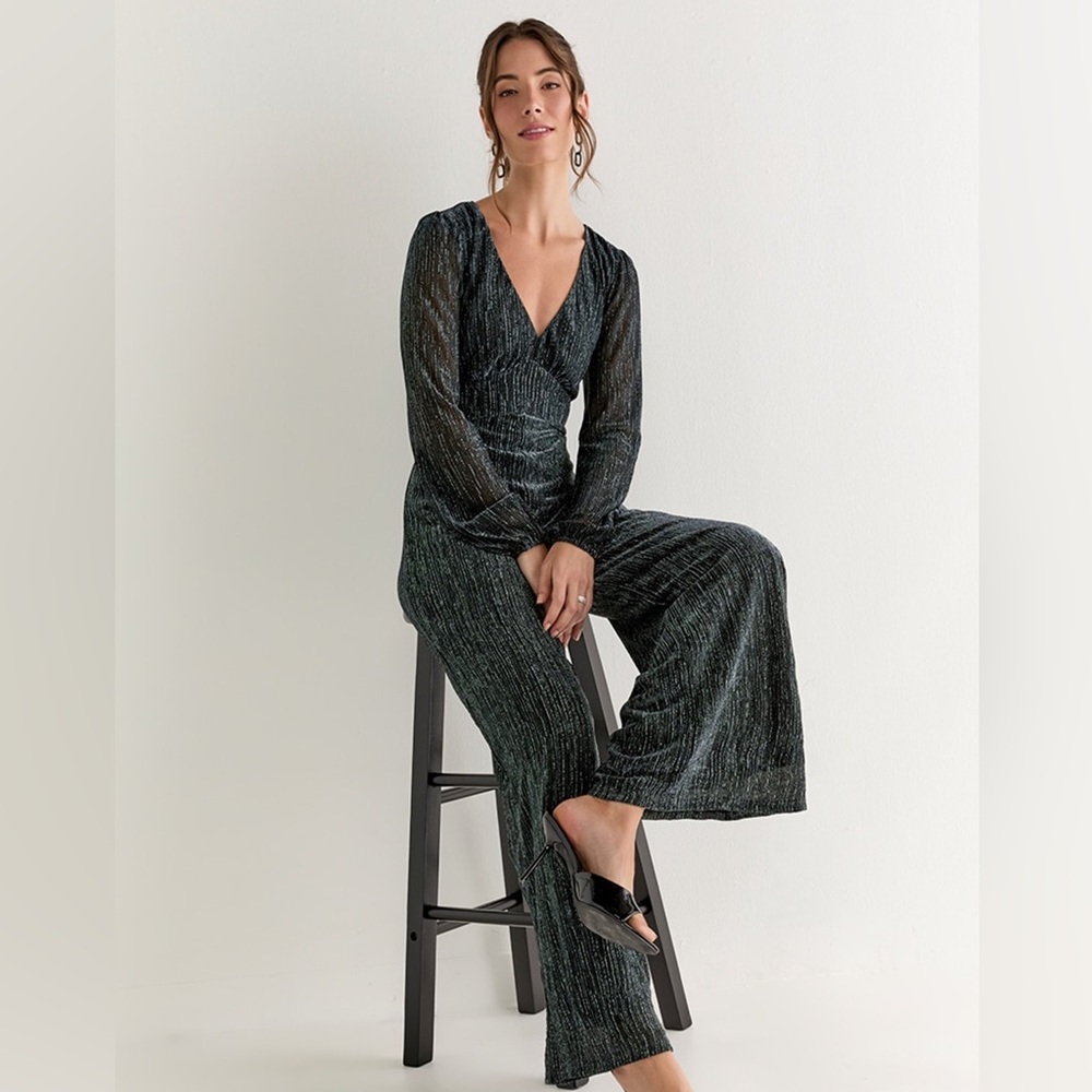 Dark Elegant Green Shimmer Jumpsuit